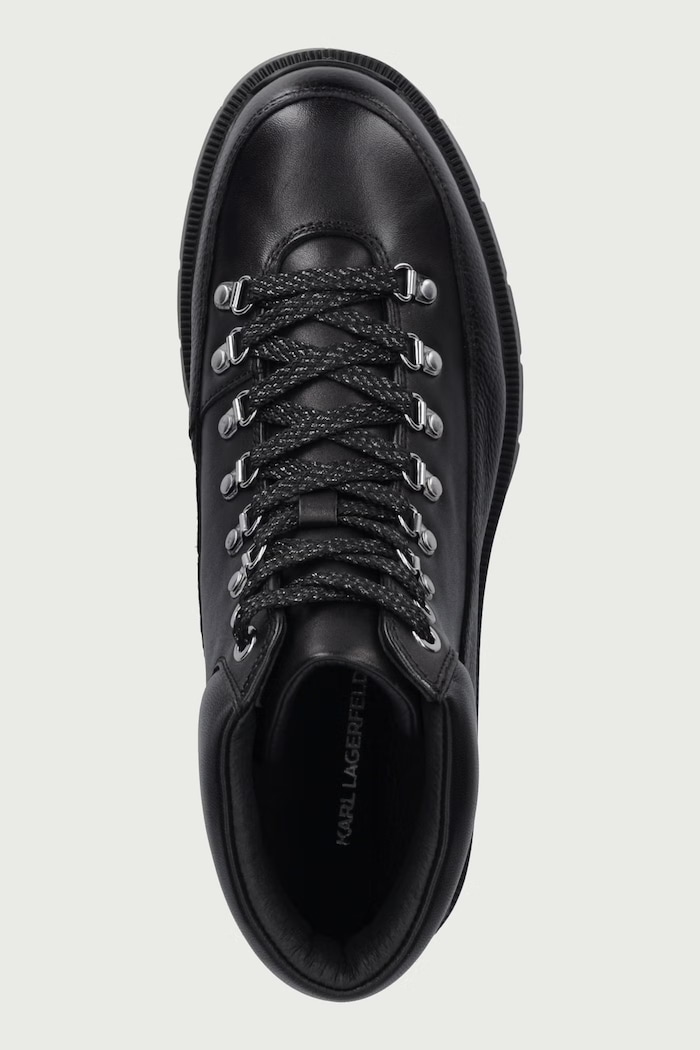 Botki na platformie damskie skórzane Keena Karl Lagerfeld KL45136.100 czarny