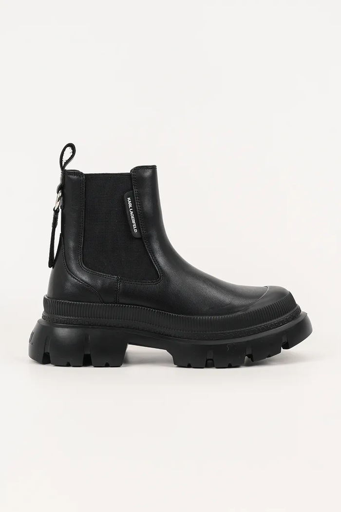 Karl Lagerfeld sztyblety damskie skórzane Trekka czarny KL43545.000