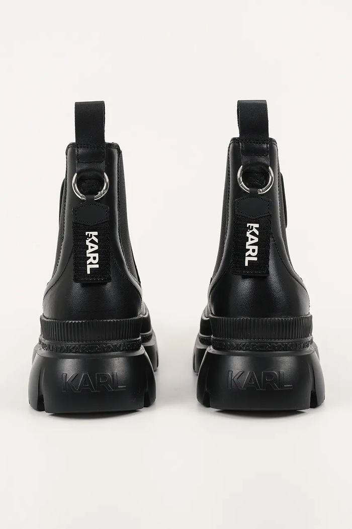 Obuwie Karl Lagerfeld sztyblety damskie skórzane Trekka KL43545.000 czarny