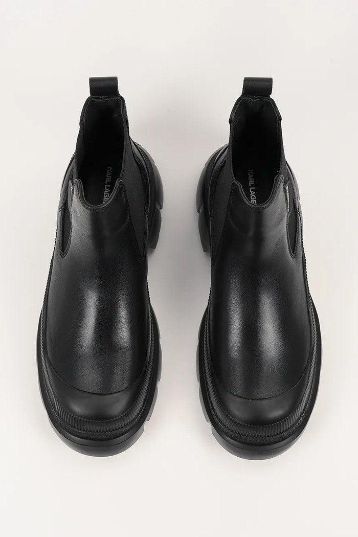 Karl Lagerfeld sztyblety damskie skórzane Trekka czarny KL43545.000