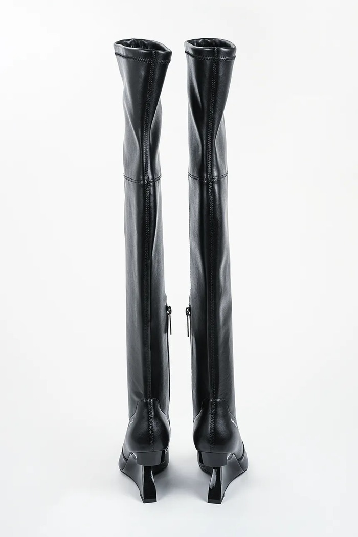 Obuwie Karl Lagerfeld Kozaki na koturnie damskie Waverly KL34690.F0X czarny
