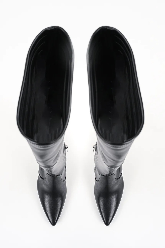 Kozaki na koturnie damskie Waverly Karl Lagerfeld KL34690.F0X czarny