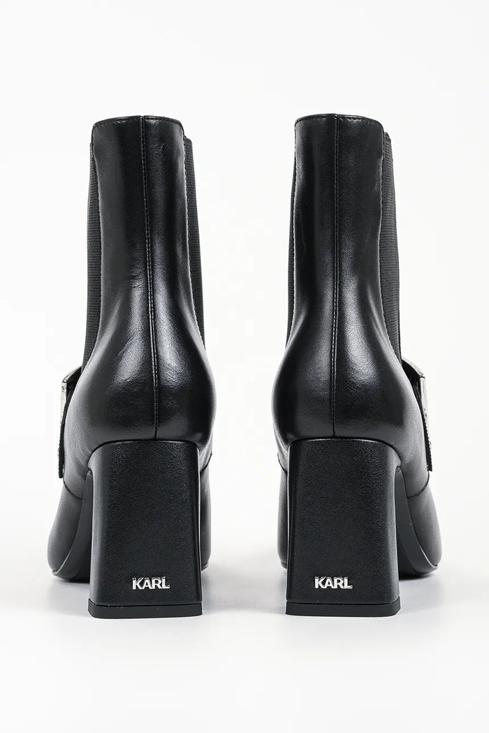 Obuwie Karl Lagerfeld Botki na słupku damskie skórzane Kati KL33440.000 czarny