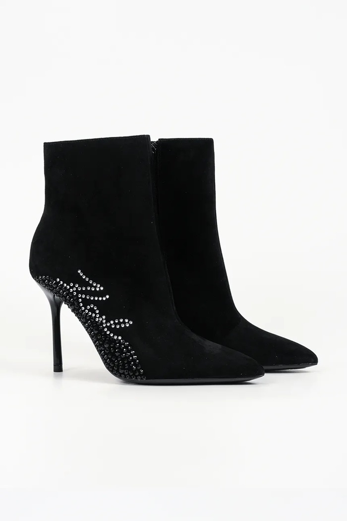 Karl Lagerfeld Botki na szpilce damskie zamszowe Sarabande KL30946.50S czarny AW26