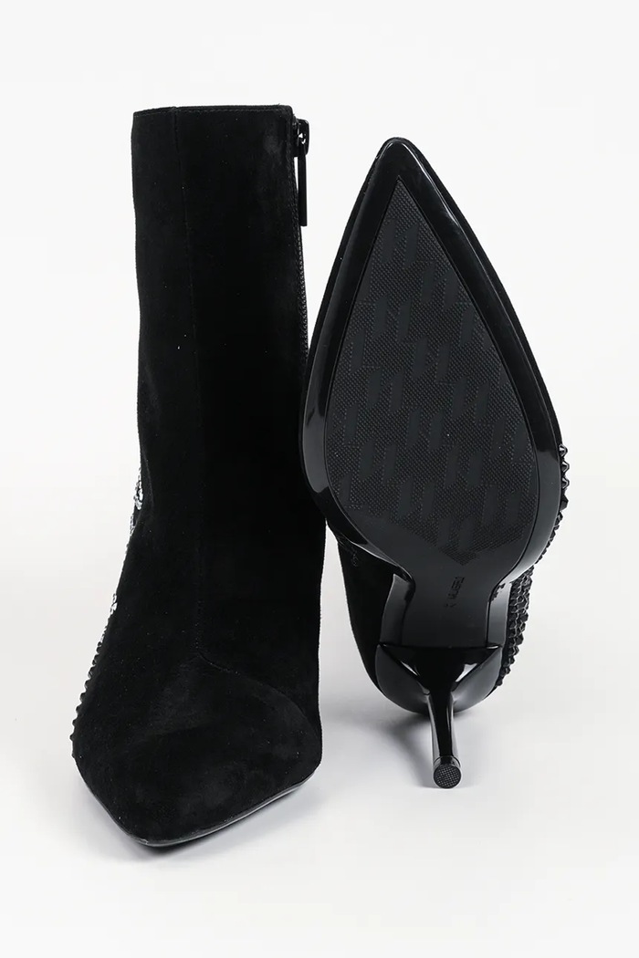 Botki na szpilce damskie zamszowe Sarabande Karl Lagerfeld czarny KL30946.50S