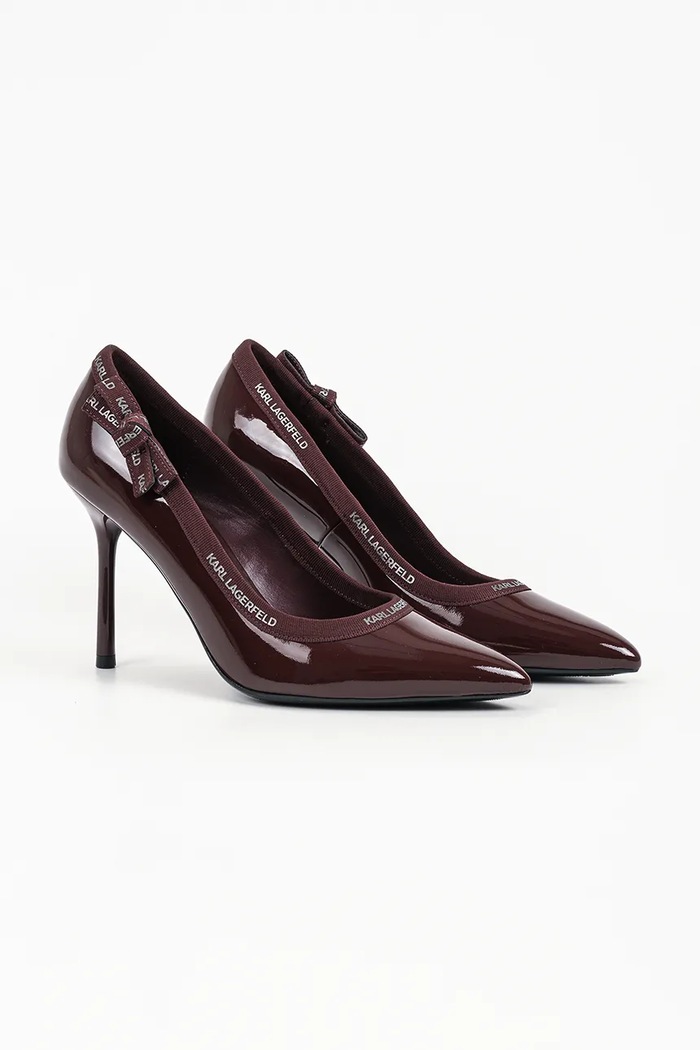 Karl Lagerfeld Szpilki skórzane Sarabande KL30908R.1NN bordowy AW26