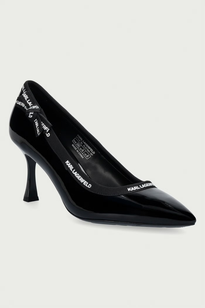 Karl Lagerfeld Szpilki skórzane Sienna czarny KL32708R.1BP