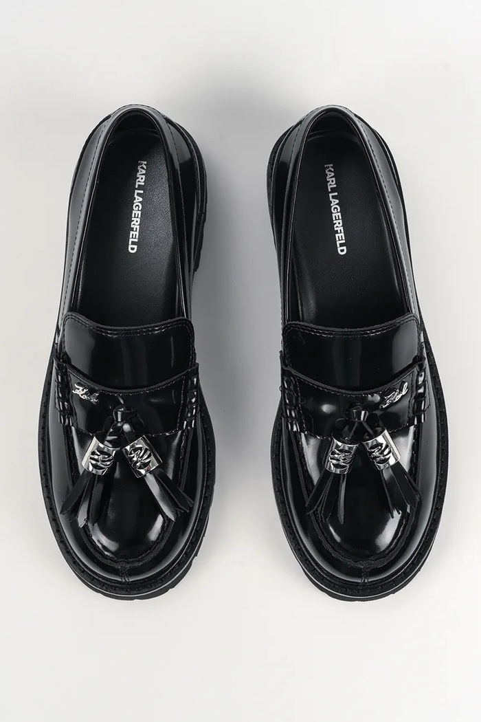 Karl Lagerfeld loafersy damskie skórzane Lowell czarny KL42225.000