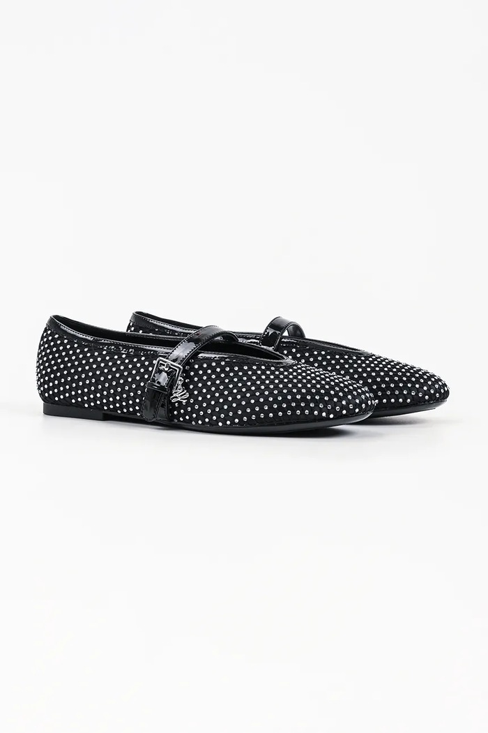 Karl Lagerfeld Baleriny skórzane Karo KL40177.S0S czarny AW26