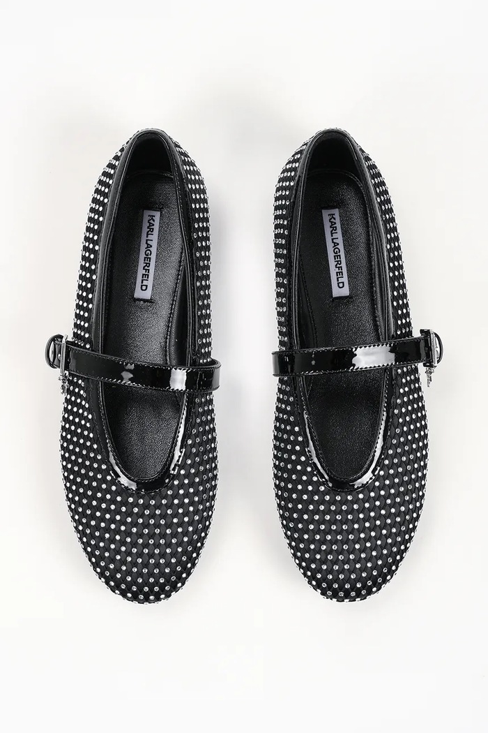 Baleriny skórzane Karo Karl Lagerfeld KL40177.S0S czarny