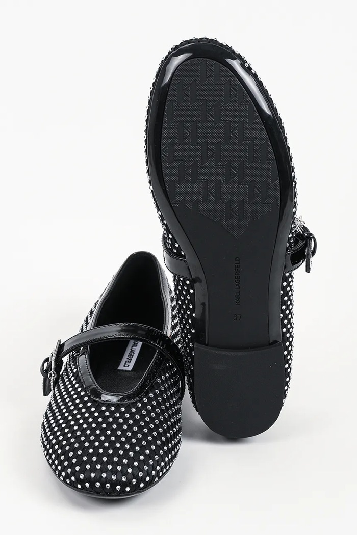 Baleriny skórzane Karo Karl Lagerfeld czarny KL40177.S0S
