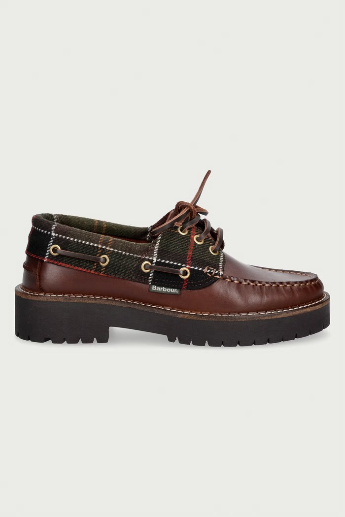 Barbour Мокасини дамски от кожа Darras LFO0798BR74 кафяв AW26
