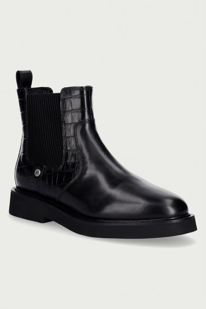 Barbour μπότες τσέλσι γυναικείες δερμάτινες Delfina μαύρο LFO0782BK91