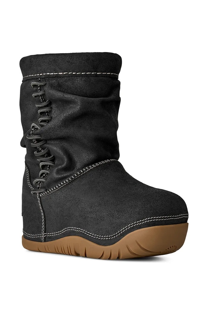 UGG Bucked Boot cizme de zăpadă pentru femei din piele întoarsă 1179830.BLK negru AW26
