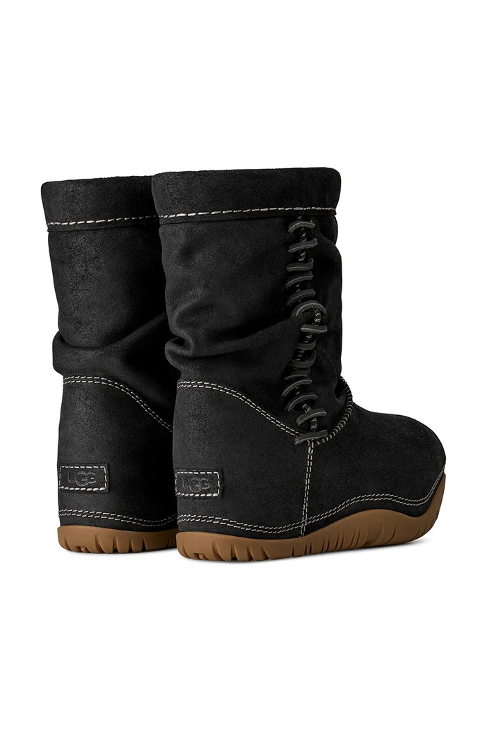 Încălțăminte UGG Bucked Boot cizme de zăpadă pentru femei din piele întoarsă 1179830.BLK negru