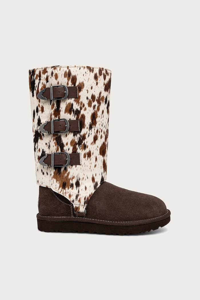 Obuwie UGG Classic Tall Western śniegowce damskie zamszowe 1180397.BCDR brązowy