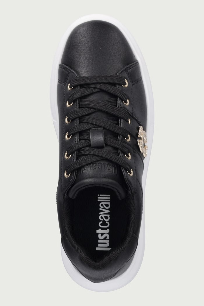 Sneakersy damskie skórzane Just Cavalli 81RA3SB1ZPC43899 czarny