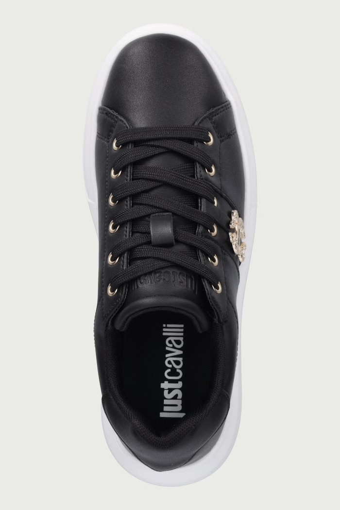 Sneakersy damskie skórzane Just Cavalli 81RA3SB1ZPC43899 czarny