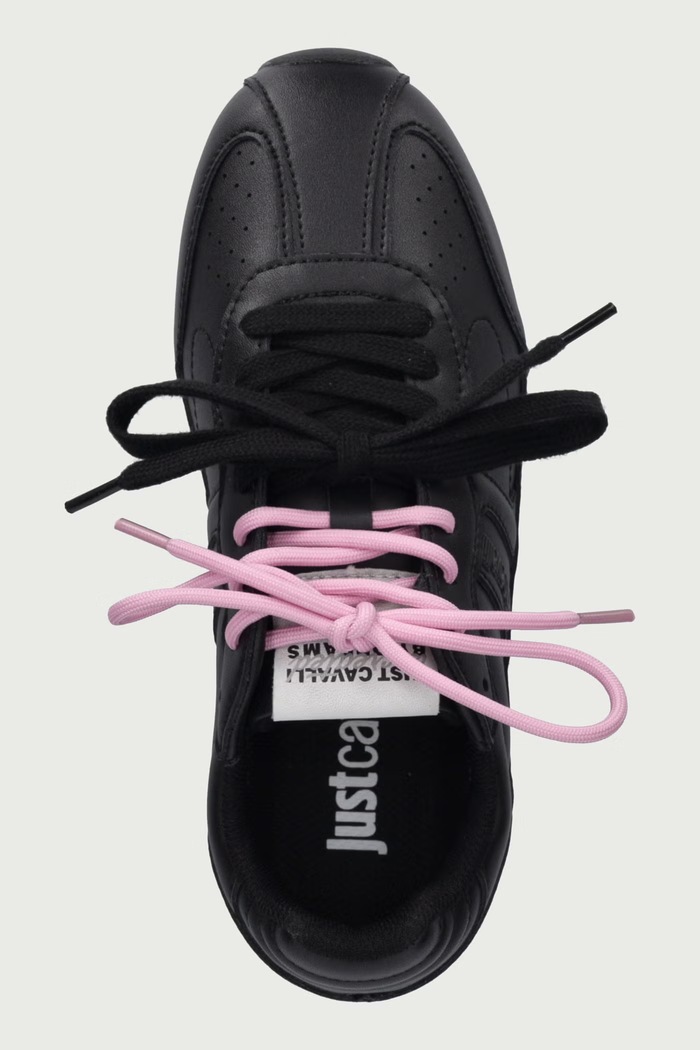 Sneakersy damskie skórzane Just Cavalli 81RA3SF1ZPC47899 czarny