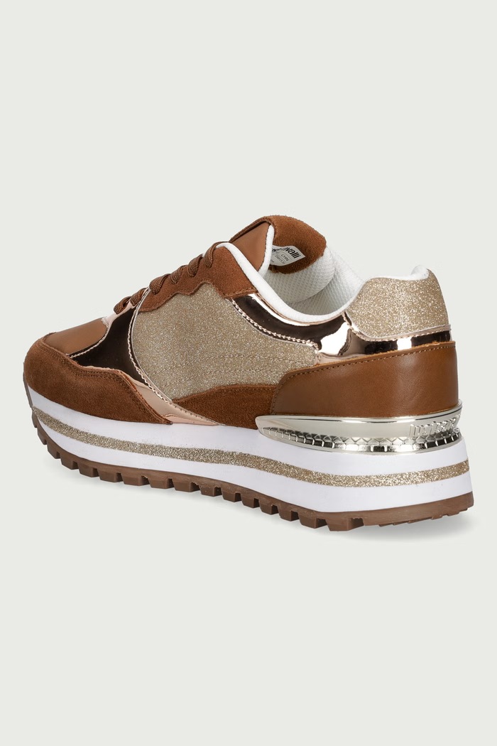 Obuwie Just Cavalli Sneakersy damskie 81RA3SJ1ZSF09787 brązowy