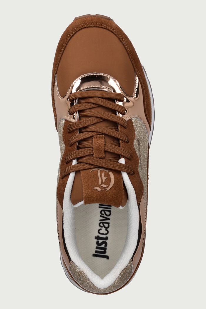 Sneakersy damskie Just Cavalli 81RA3SJ1ZSF09787 brązowy