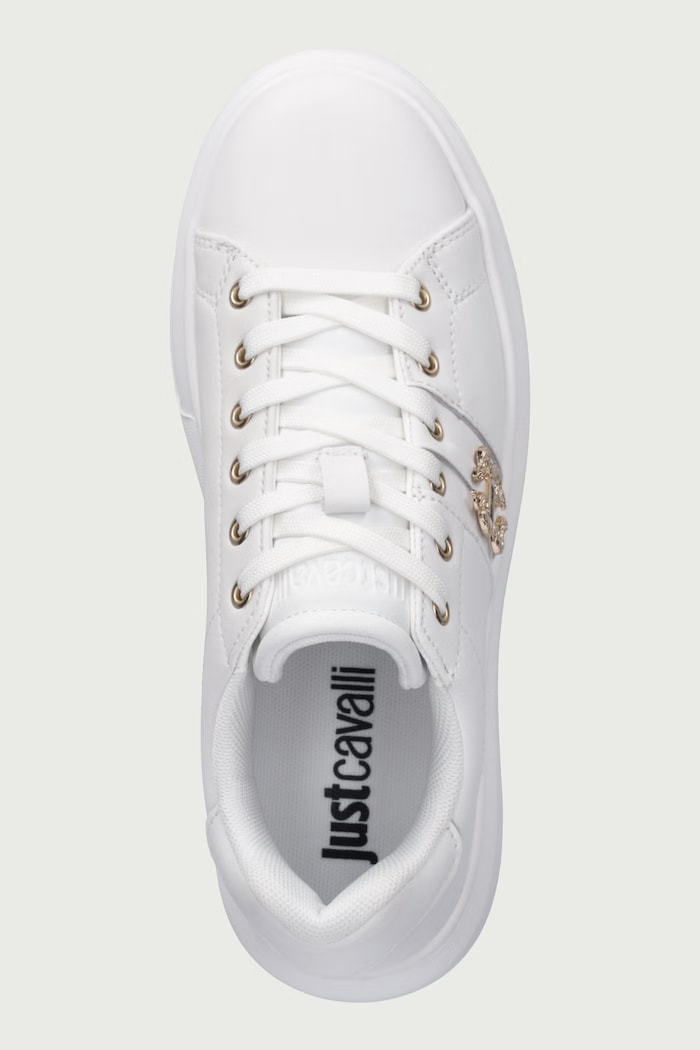 Sneakersy damskie skórzane Just Cavalli 81RA3SB1ZPC43003 biały