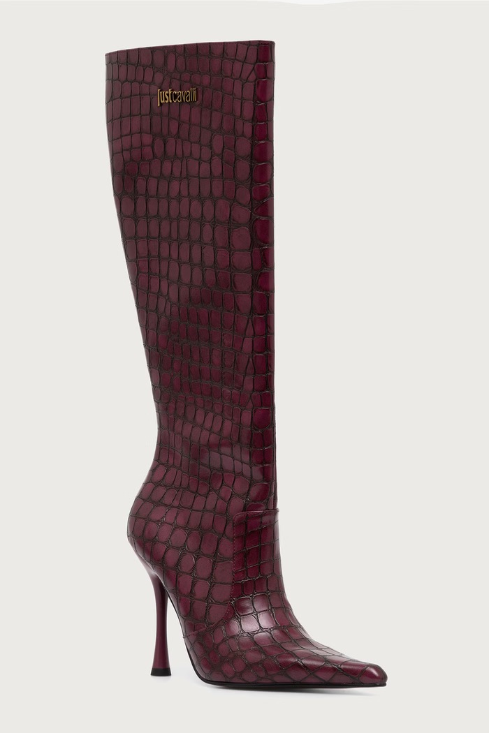 Just Cavalli Kozaki damskie bordowy 81RA3S64ZSE86569