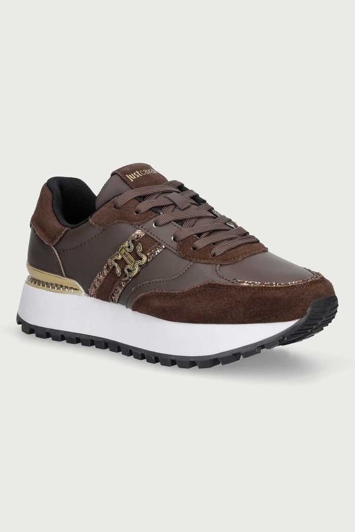 Just Cavalli Sneakersy damskie brązowy 81RA3SJ2ZPC51768