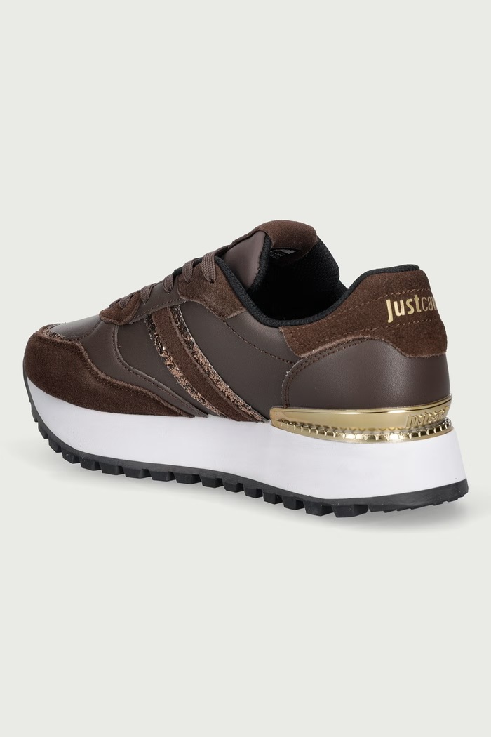 Obuwie Just Cavalli Sneakersy damskie 81RA3SJ2ZPC51768 brązowy