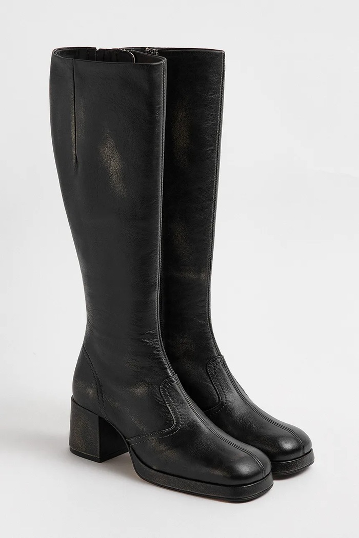 Miista Kozaki na wysokim obcasie damskie skórzane Donna MI.6156 czarny AW26