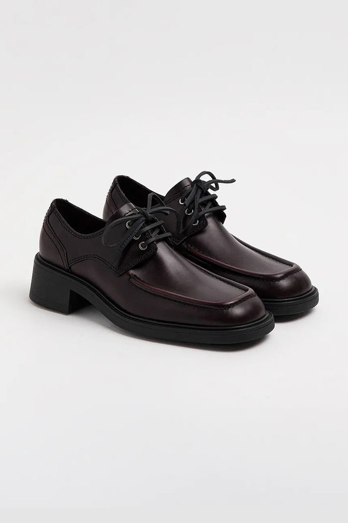 Miista Loafersy damskie skórzane Karolien E8.4354 bordowy AW26