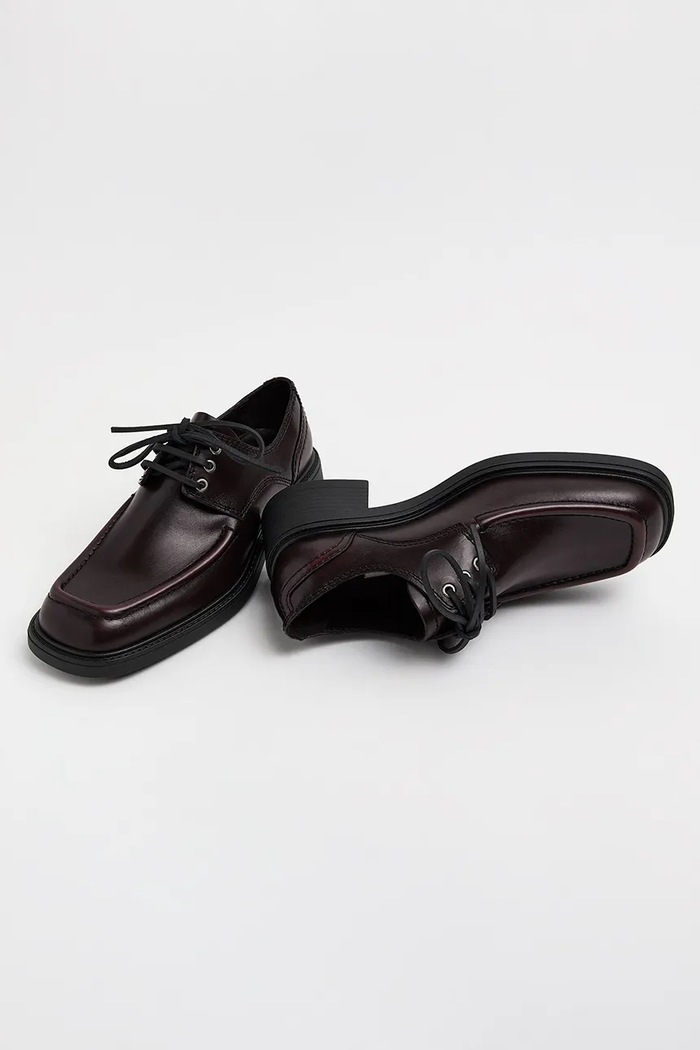 Loafersy damskie skórzane Karolien Miista E8.4354 bordowy