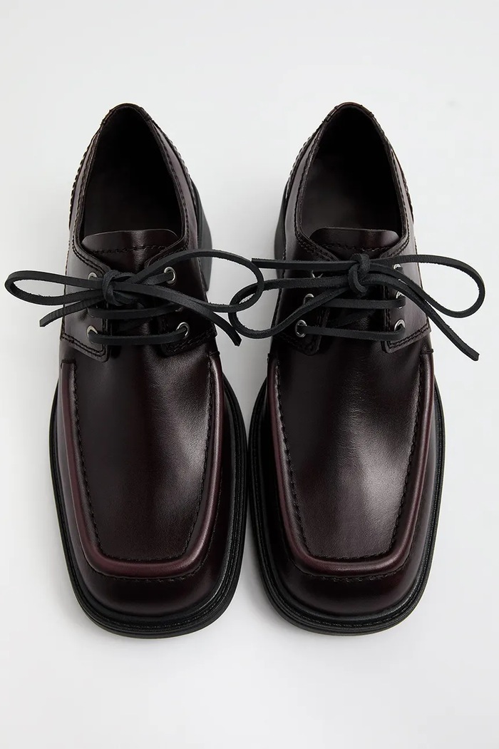 Loafersy damskie skórzane Karolien Miista bordowy E8.4354
