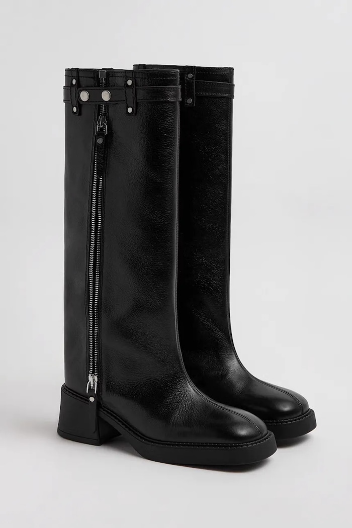 Shoes Miista Izolda knee-high boots on the post Women's leather E8.4234 black
