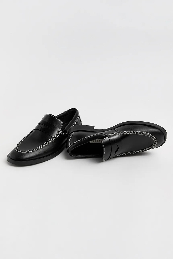 Miista Lucan loafersy skórzane E8.4177 czarny AW26