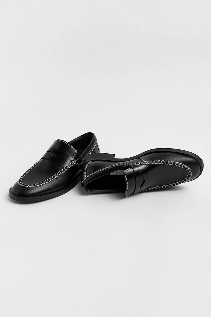 Miista Lucan loafersy skórzane E8.4177 czarny AW26