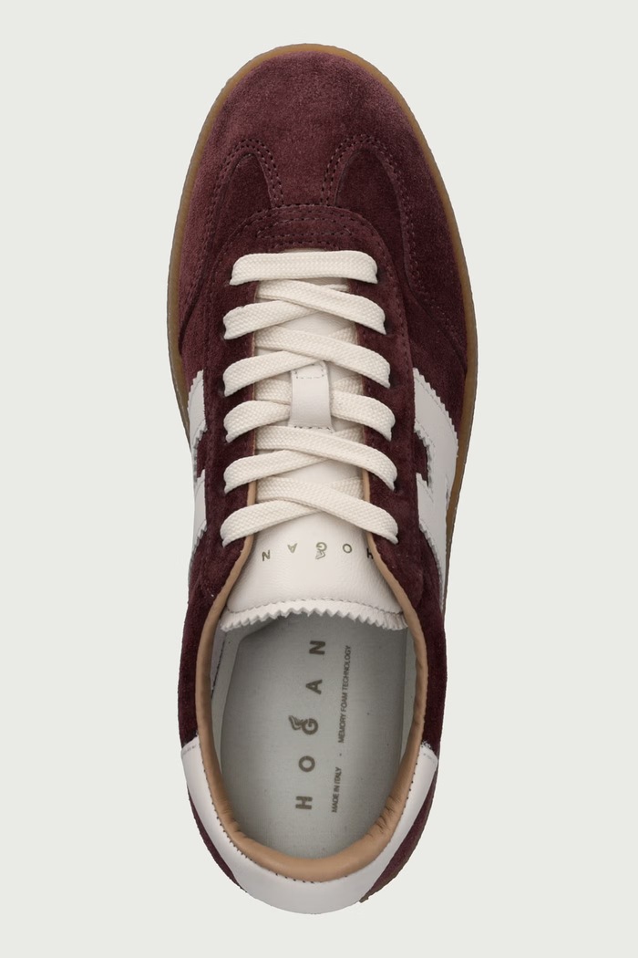 H698 Allacciato H sneakersy damskie zamszowe Hogan HXW6980FB60UL60UUJ bordowy