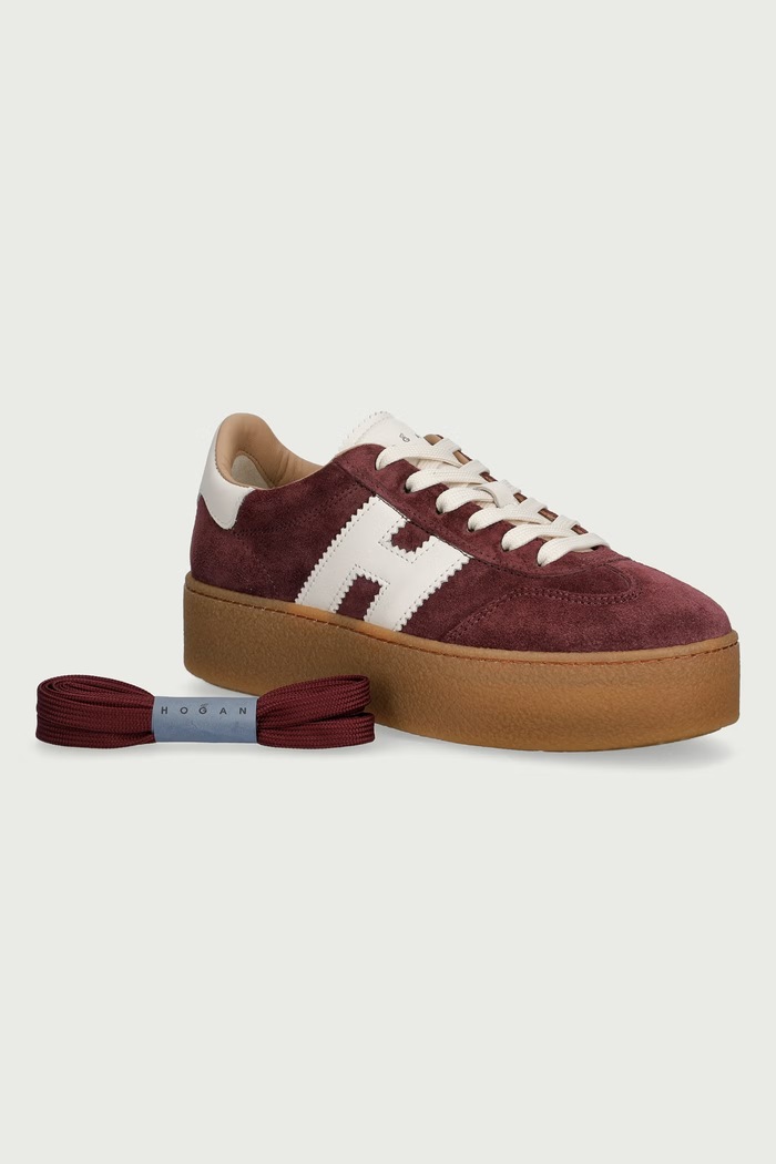 Hogan H698 Allacciato H sneakersy damskie zamszowe HXW6980FB60UL60UUJ