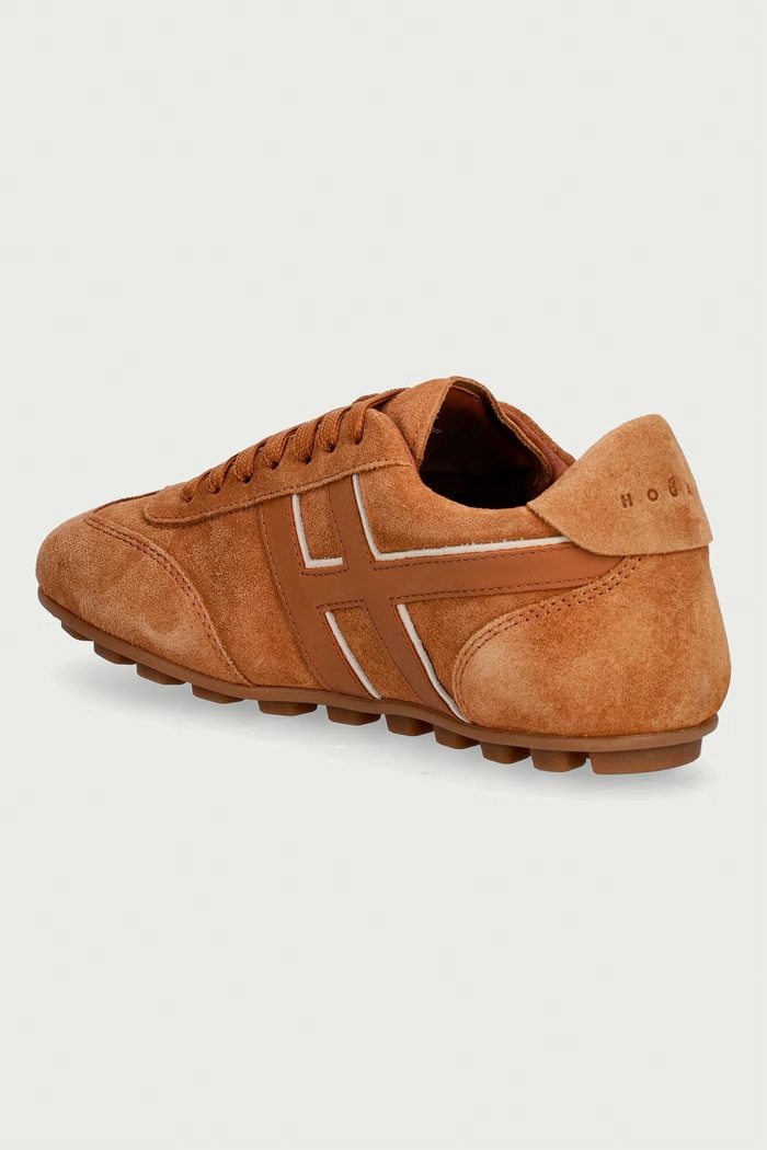 Obuv Hogan H693 Allacciato H sneakers dámske semišové HXW6930GJ00VGB0RZI hnedá