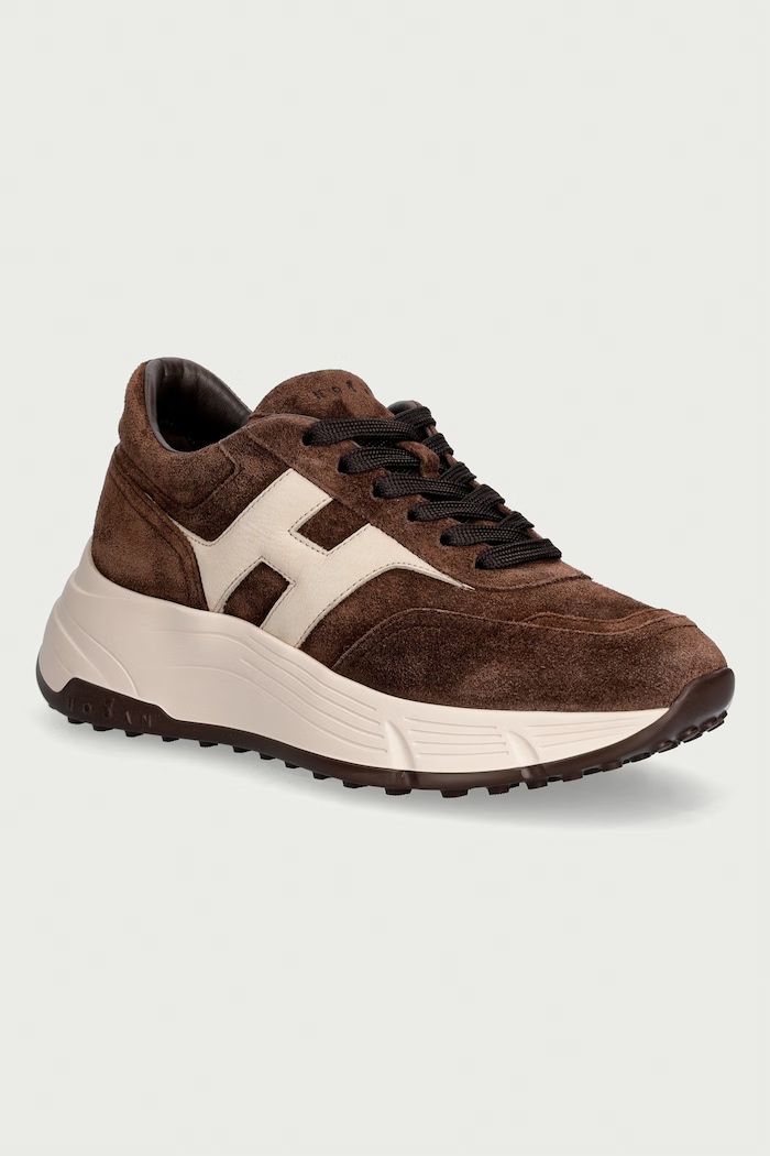 Hogan H669 Allacciato H sneakers pánske semišové hnedá HXW6690FR30U5W0UUM