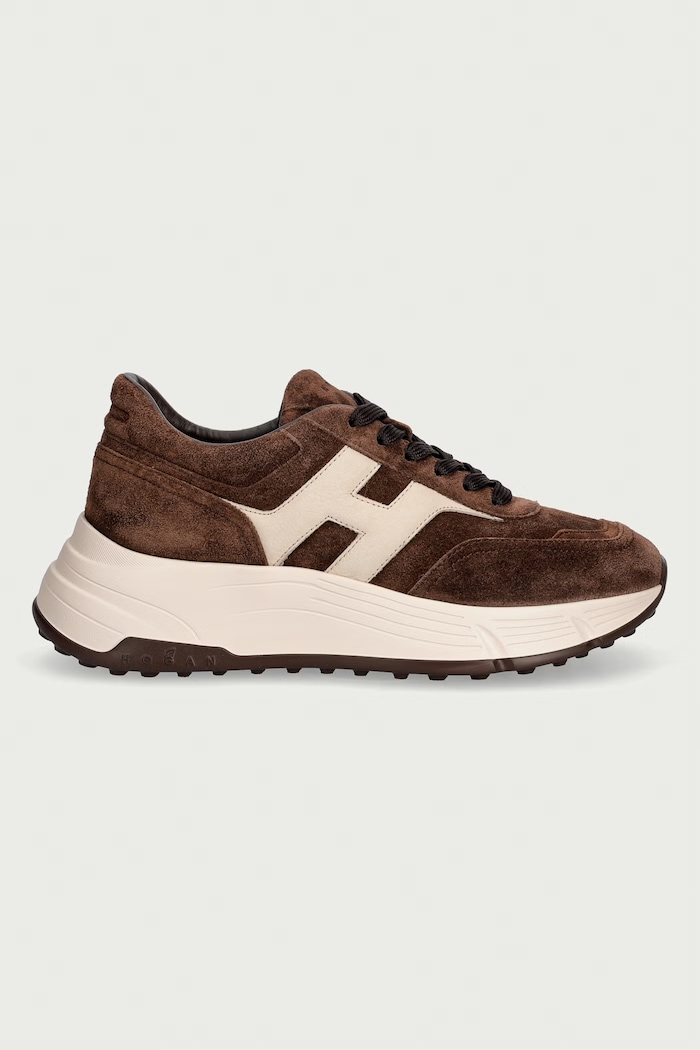 Hogan H669 Allacciato H sneakers pánske semišové HXW6690FR30U5W0UUM hnedá AW26