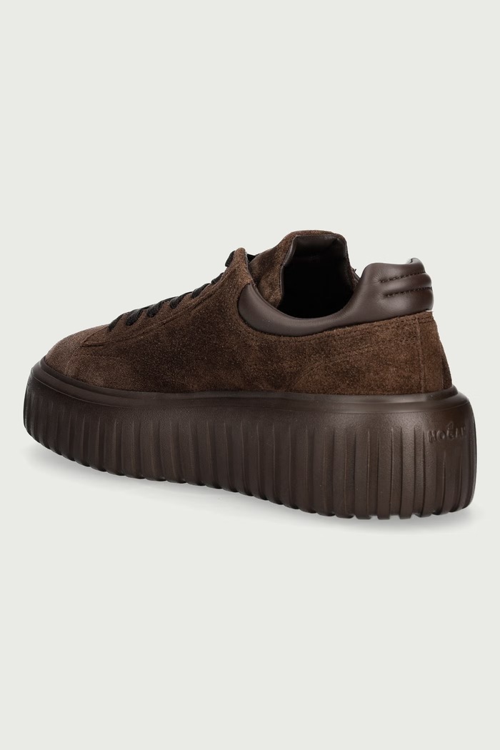 Obuwie Hogan H-Stripes Allacciato H sneakersy damskie zamszowe HXW6450FC6TPJQ0UV2 brązowy