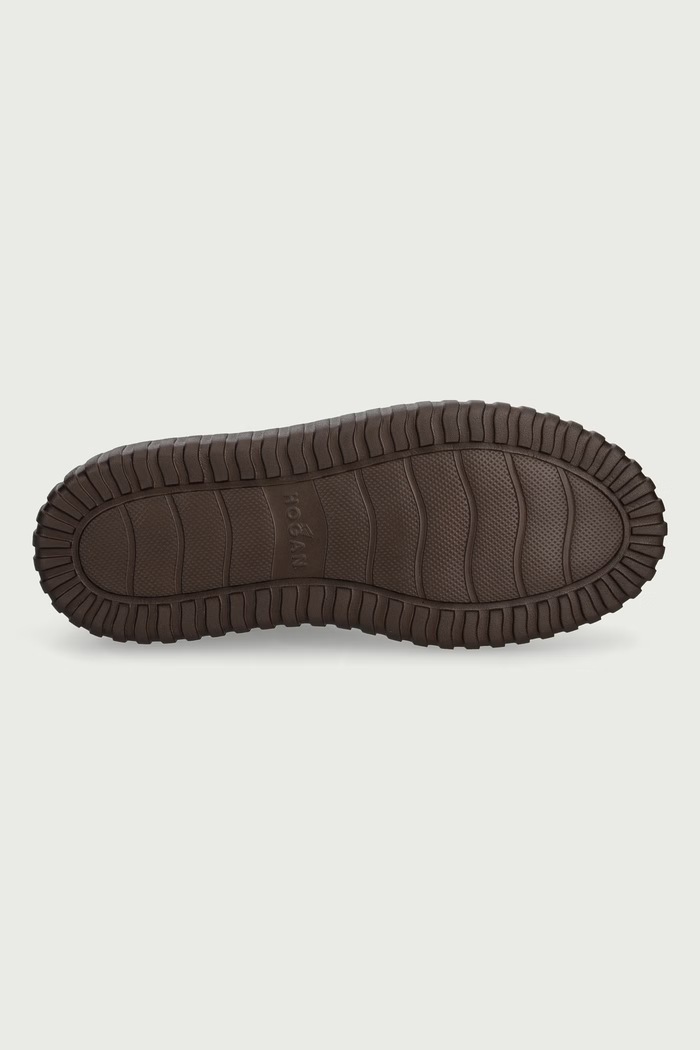 H-Stripes Allacciato H sneakersy damskie zamszowe Hogan brązowy HXW6450FC6TPJQ0UV2