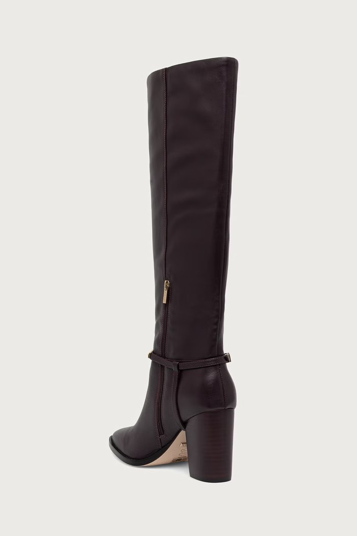 Obuwie Marciano by Guess Kozaki na słupku damskie skórzane G6BZ30.L0229.G4B2 bordowy