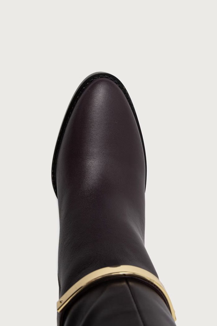 Kozaki na słupku damskie skórzane Marciano by Guess G6BZ30.L0229.G4B2 bordowy