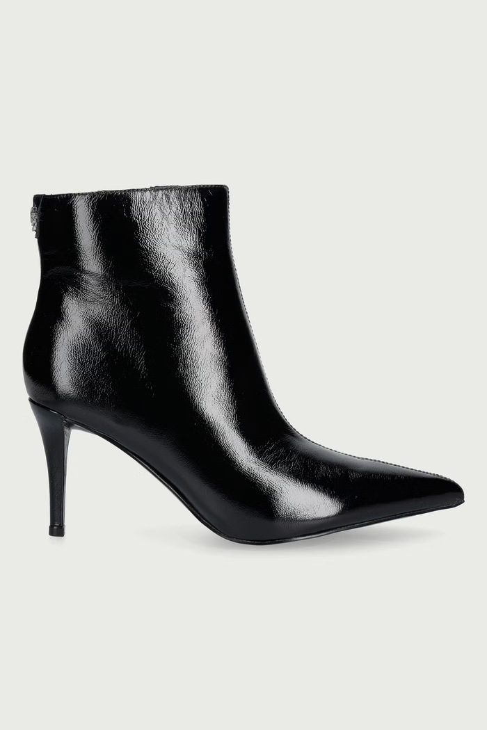 Guess Členkové čižmy na vysokom podpätku dámske kožené CALEZA FLFCLZ.LEA10.BLACK čierna AW26