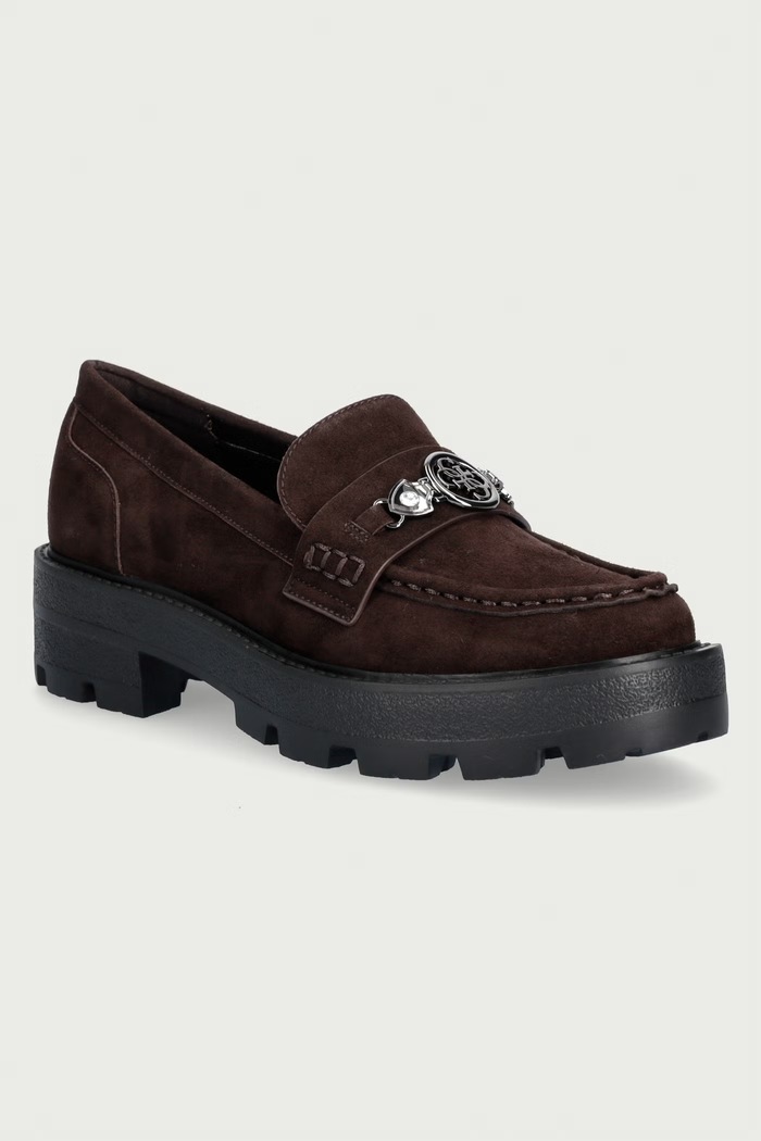 Guess Мокасини дамски YAAKO2 кафяв FLFYA2.SUE14.DBROW