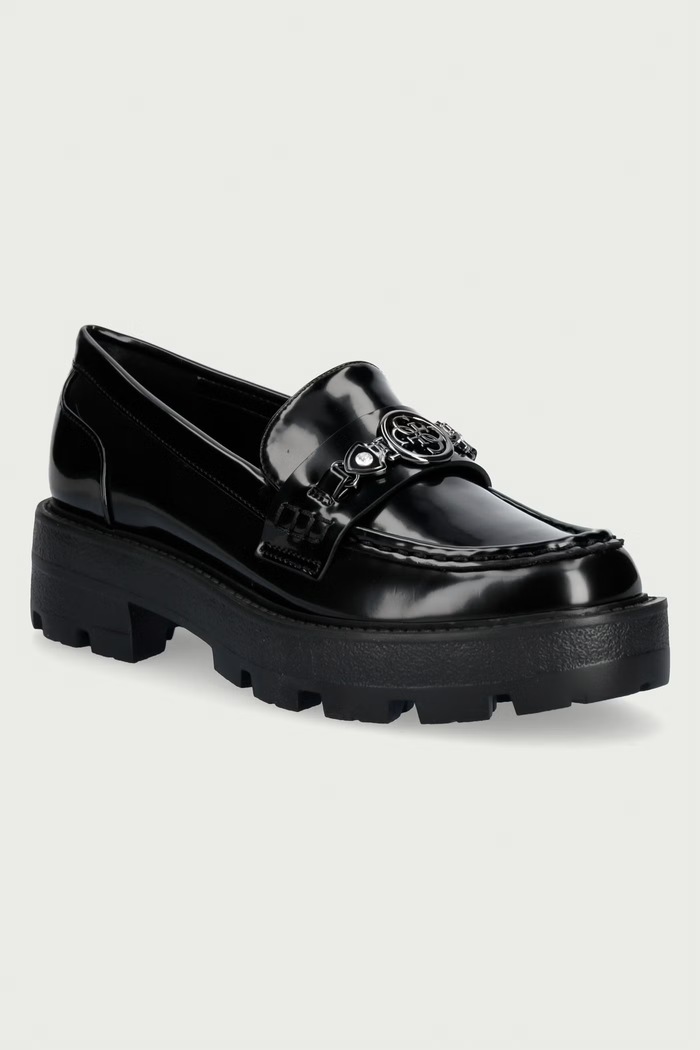 Guess Mokasinke za žene YAAKO crna FLFYAA.ELE14.BLACK