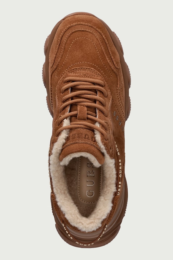 MICOLA3 sneakers dámske semišové Guess FLFMI3.SUE12.TAN hnedá