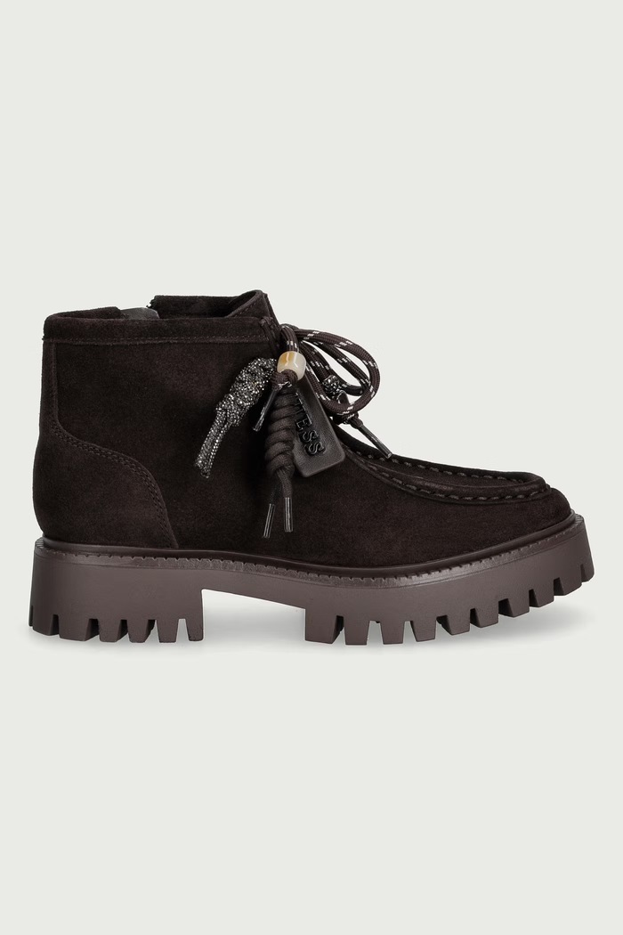 Guess Členkové čižmy dámske semišové FARDINA FLFMAA.SUE10.BROWN hnedá AW26